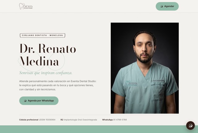 Sitio de Exenta Dental Studio