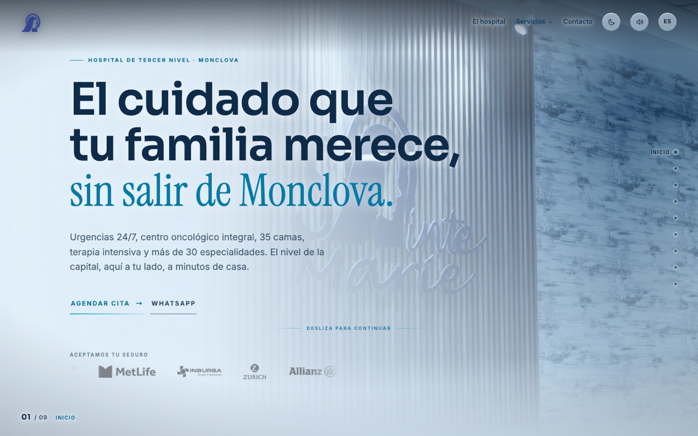 Sitio del Hospital Sainte Marie de Monclova
